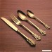 16-Piece Gold Flatware Silverware Set 18/10 Heavy Duty Stainless Steel Flatware Service for 4 Cutlery Include Knife/Fork/Spoon/Coffee Spoon Mirror Polished Dishwasher Safety - B07BTVYYX8